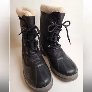 Men\'s Black Sorel Caribou Stack Waterproof Insulated Winter Boots Size USA 10 Men main image 3